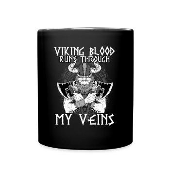Le sang viking coule dans mes veines I Valhalla - Mug uni - noir - Devant