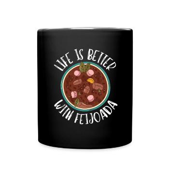 Brazil Brazilian Pork Bean Stew Feijoada - Full Colour Mug - black - Front