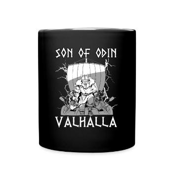 Fils d’Odin Valhalla I Viking Ship Warrior - Mug uni - noir - Devant