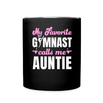 Ma gymnaste préférée m’appelle Tante Gymnastique - Mug uni - noir - Devant
