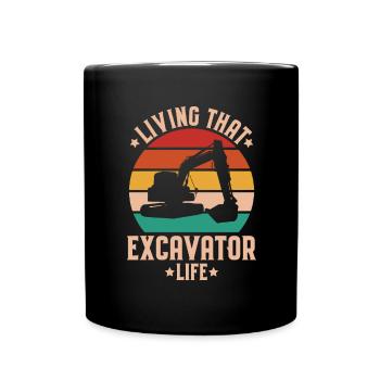 Excavator Driver Excavator Operator Heavy Equipment Operator - Full Colour Mug - black - Front