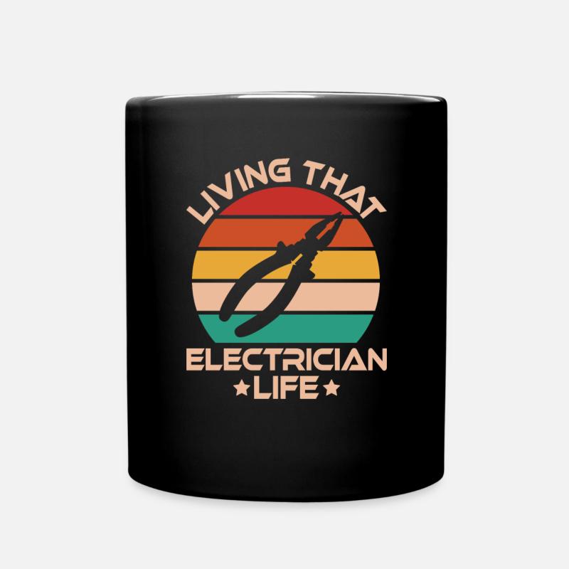 Electronics Electrician Electrician Lineman - Full Colour Mug - black
