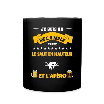 saut en hauteur apéro mec simple - Mug uni - noir - Devant