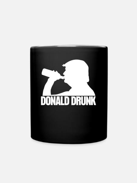 Bier Saufen Alkohol Schnaps - Tasse einfarbig - Schwarz