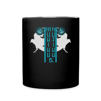 Vegvisir Raben Valhalla Wikinger - Tasse einfarbig - Schwarz - Vorne