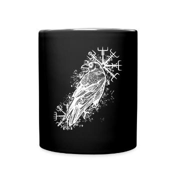 Raben Valhalla Wikinger Vegvisir - Tasse einfarbig - Schwarz - Vorne