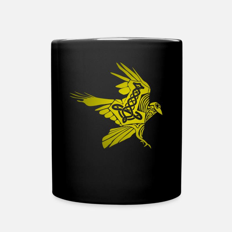 Raven Viking Ravens - Full Colour Mug - black