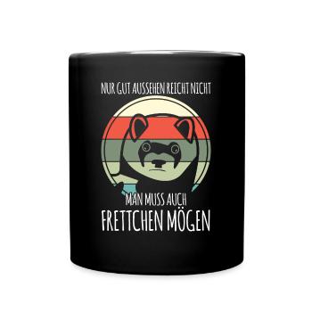 Frettchen - Tasse einfarbig - Schwarz - Vorne