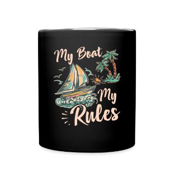 Catamaran Sailor My Boat My Rules - Full Colour Mug - black - Front