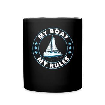 Catamaran Sailor My Boat My Rules - Full Colour Mug - black - Front