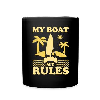 Catamaran Sailor My Boat My Rules - Full Colour Mug - black - Front