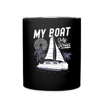Catamaran Sailor My Boat My Rules - Full Colour Mug - black - Front
