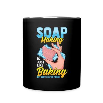 Soap Making Like Backing Don't Lick Finger Soap - Full Colour Mug - black - Front