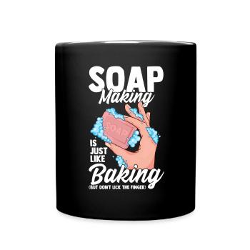 La fabrication du savon comme le support ne lèche pas le savon à doigts - Mug uni - noir - Devant