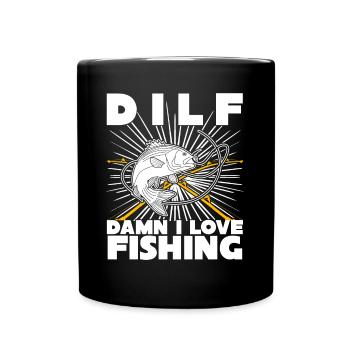 Pêcheur à la ligne Pêche Pêcheur Ange Pêche - Mug uni - noir - Devant