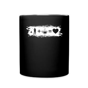 Grunge Rectangle - Coeur - Café - Pêche - - Mug uni - noir - Devant