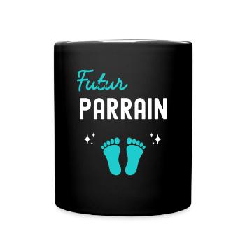 Futur Parrain cadeau naissance grossesse Parrain - Mug uni - noir - Devant