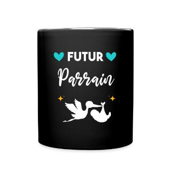 cadeau annonce grossesse Futur Parrain - Mug uni - noir - Devant