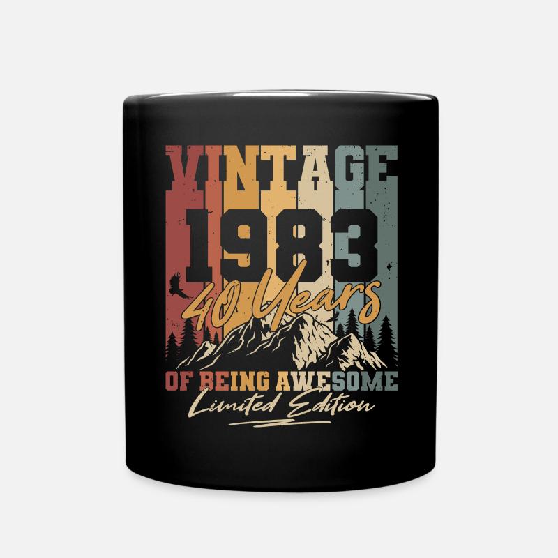 Né en 1983 40 ans anniversaire rétro - Mug uni - noir