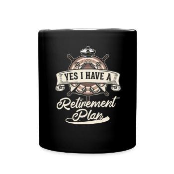 Sailing Retirement Plan Retired Sailor Sailboat - Full Colour Mug - black - Front