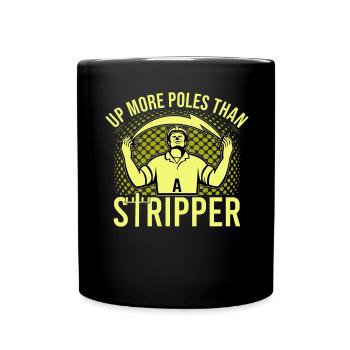 Power Lineman Power Line Electrician - Full Colour Mug - black - Front