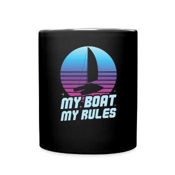 Catamaran Sailor My Boat My Rules - Full Colour Mug - black - Front