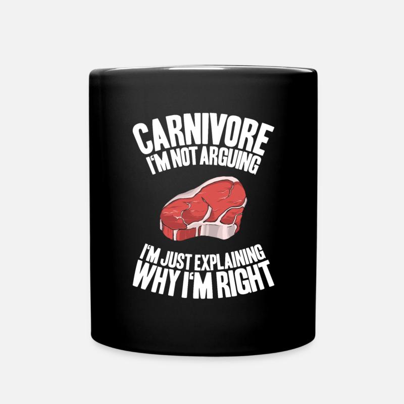 Carnivore Diät Carnivore Ernährung Carnivore Diet - Full Colour Mug - black