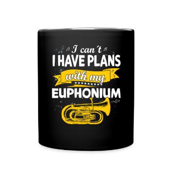 Funny Brass Horn Marching Band Euphonium - Full Colour Mug - black - Front