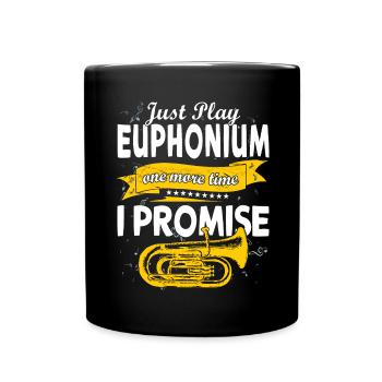 Funny Brass Horn Marching Band Euphonium - Full Colour Mug - black - Front