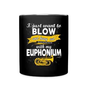 Funny Brass Horn Marching Band Euphonium - Full Colour Mug - black - Front
