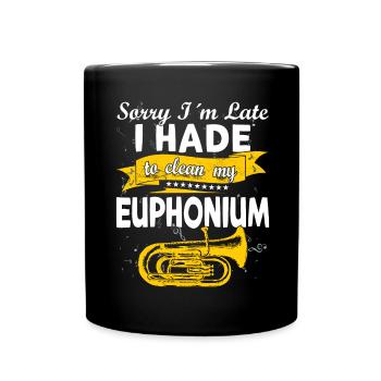 Funny Brass Horn Marching Band Euphonium - Full Colour Mug - black - Front