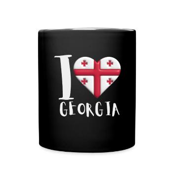 Georgian Flag - Full Colour Mug - black - Front