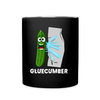 Cucumber with glue Gluecumber cucumbers - Full Colour Mug - black - Front