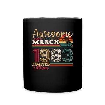 40th birthday Mann Awesome March born 1983 - Full Colour Mug - black - Front