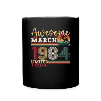39th birthday Mann Awesome March born 1984 - Full Colour Mug - black - Front