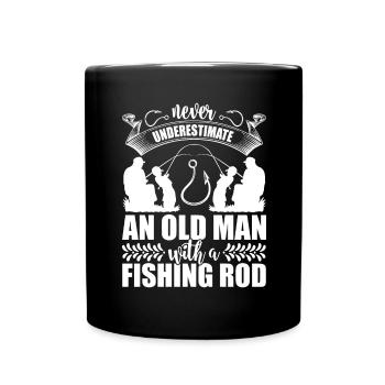 Ne sous-estimez jamais un vieil homme - Mug uni - noir - Devant