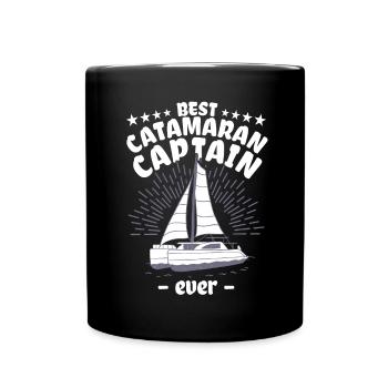 Catamaran Sailing Sailor Best Catamaran Captain - Full Colour Mug - black - Front