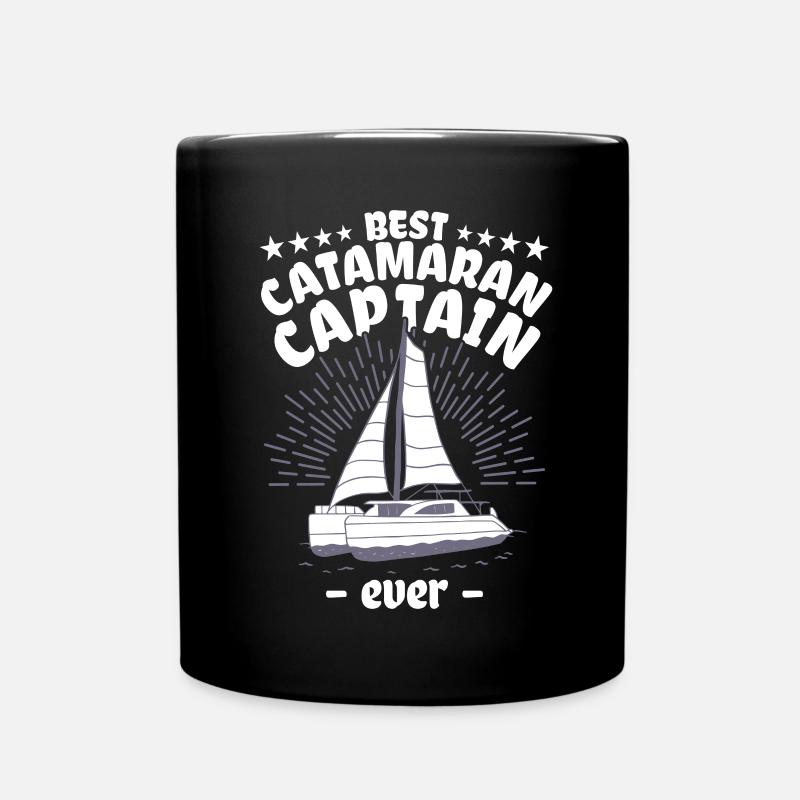 Catamaran Sailing Sailor Meilleur Capitaine de Catamaran - Mug uni - noir
