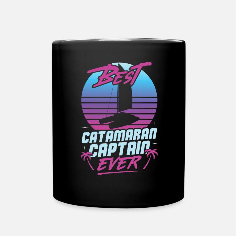 Katamaran-segelsegler Bester Katamaran-kapitän - Tasse einfarbig - Schwarz