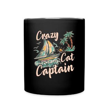 Crazy Catamaran Captain Sailing Sailor - Full Colour Mug - black - Front