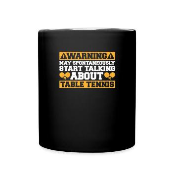 Tischtennis Ping Pong Pingpong Table Tennis - Tasse einfarbig - Schwarz - Vorne