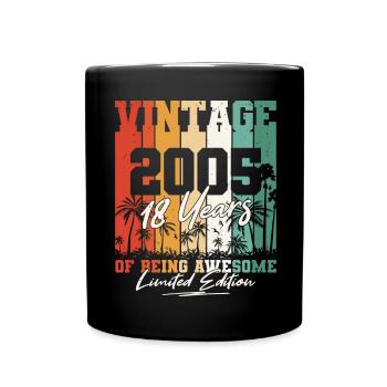 Né en 2005 18 ans anniversaire - Mug uni - noir - Devant