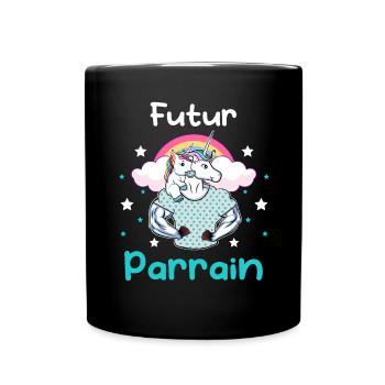 Futur Parrain licorne annonce grossesse - Mug uni - noir - Devant