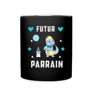 Futur Parrain dinosaure annonce grossesse - Mug uni - noir - Devant