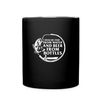 Je sauve le poisson de l’eau et la bière des bouteilles - Mug uni - noir - Devant