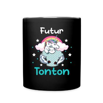 Futur Tonton licorne annonce grossesse oncle - Mug uni - noir - Devant
