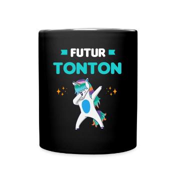 Futur Tonton licorne dab annonce grossesse oncle - Mug uni - noir - Devant