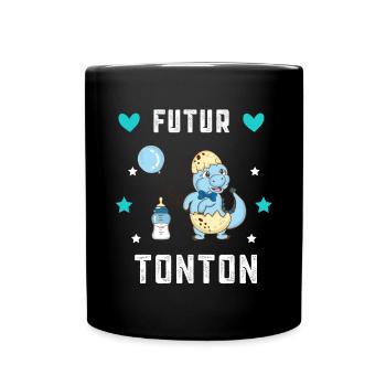 Futur Tonton dinosaure annonce grossesse oncle - Mug uni - noir - Devant