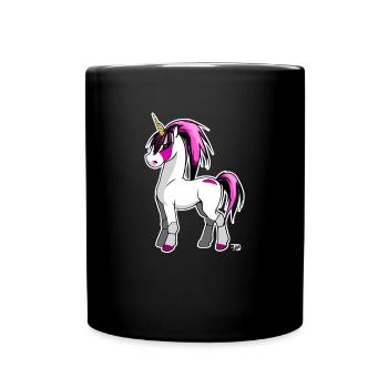 Kawaii Anime Pink Unicorn Horse - Mug uni - noir - Devant