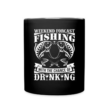 Prévisions du week-end Pêche avec la possibilité de boire - Mug uni - noir - Devant